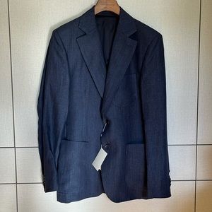 Luca Faloni navy blue linen blazer size M EU 48 /US 38